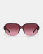 COACH®,SQUARE SUNGLASSES,Transparent Red Gradient,Inside View,Top View