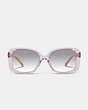 COACH®,BUTTERFLY RECTANGLE EMBEDDED SIGNATURE SUNGLASSES,Transparent Lilac,Inside View,Top View