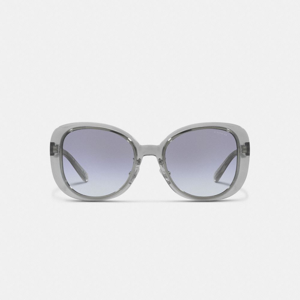 COACH®,Embedded Signature Round Sunglasses,Butterfly Frame,Plastic,Metal,Adjustable Nose Pads,Casual,,Inside View,Top View