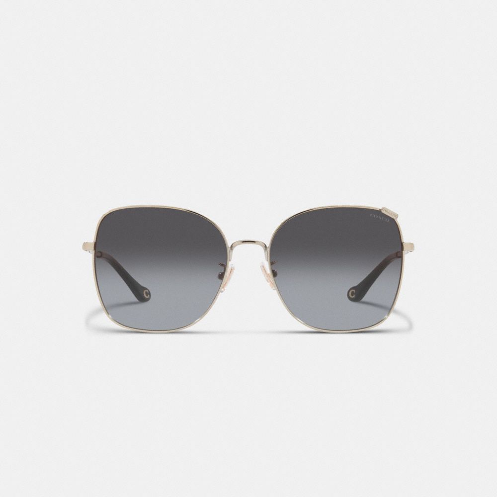COACH®,Metal Square Sunglasses,,Inside View,Top View