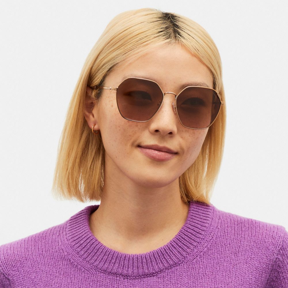 Metal Hexagon Sunglasses