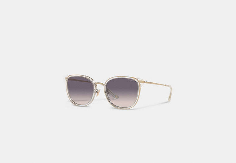 COACH®,METAL ROUND SUNGLASSES,Clear,Front View
