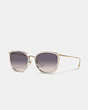 COACH®,METAL ROUND SUNGLASSES,Clear,Front View