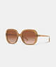 COACH®,WILDFLOWER SQUARE SUNGLASSES,Milky Beige,Front View
