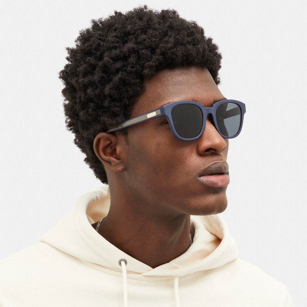 COACH®,Round Sunglasses,,Angle View