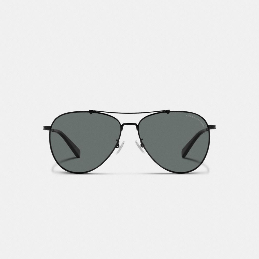 COACH®  Badge Metal Pilot Sunglasses