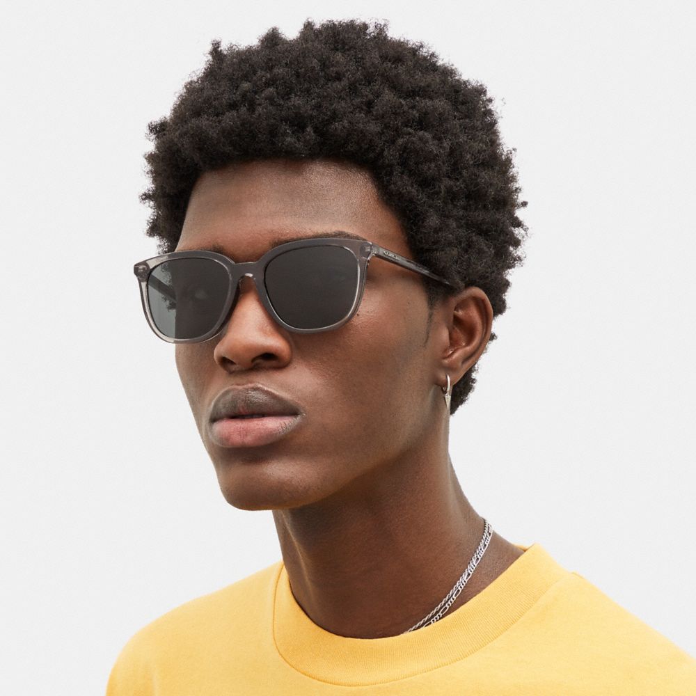 COACH®,Signature Round Sunglasses,,Angle View
