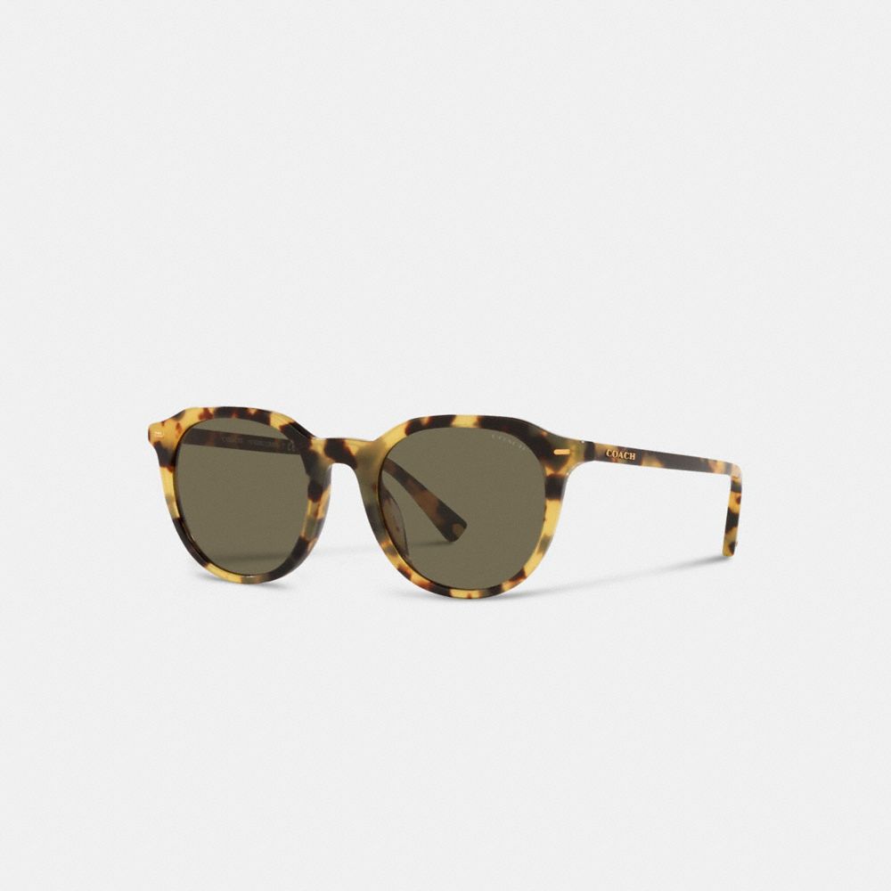 COACH®,LUNETTES DE SOLEIL HEXAGONALES SIGNATURE,ÉCAILLE DE TORTUE TOKYO,Front View