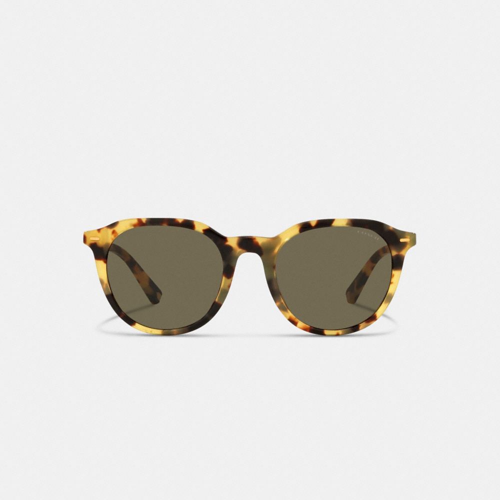 COACH®,LUNETTES DE SOLEIL HEXAGONALES SIGNATURE,ÉCAILLE DE TORTUE TOKYO,Inside View,Top View