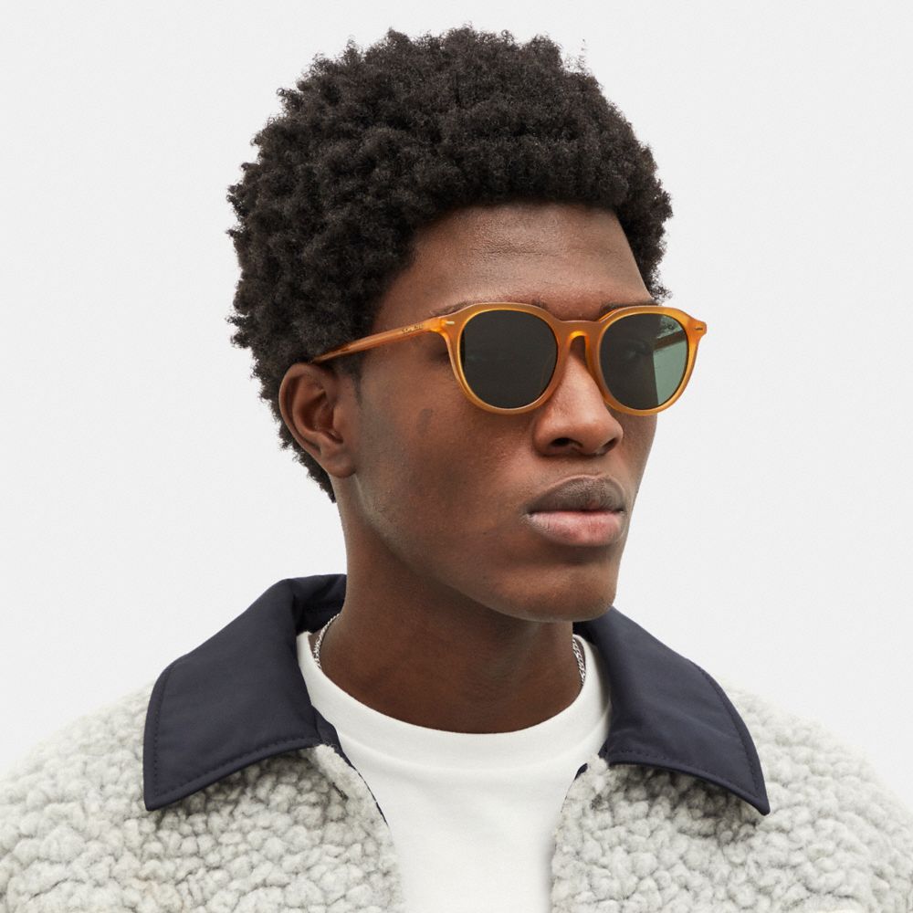 COACH®,Signature Hexagon Sunglasses,,Angle View