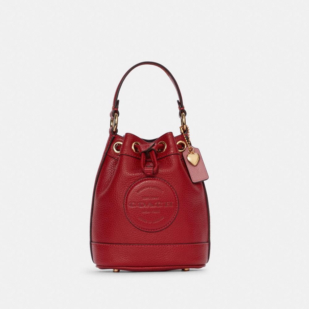 COACH®  Mini Dempsey Bucket Bag In Signature Canvas With Heart And Star  Print