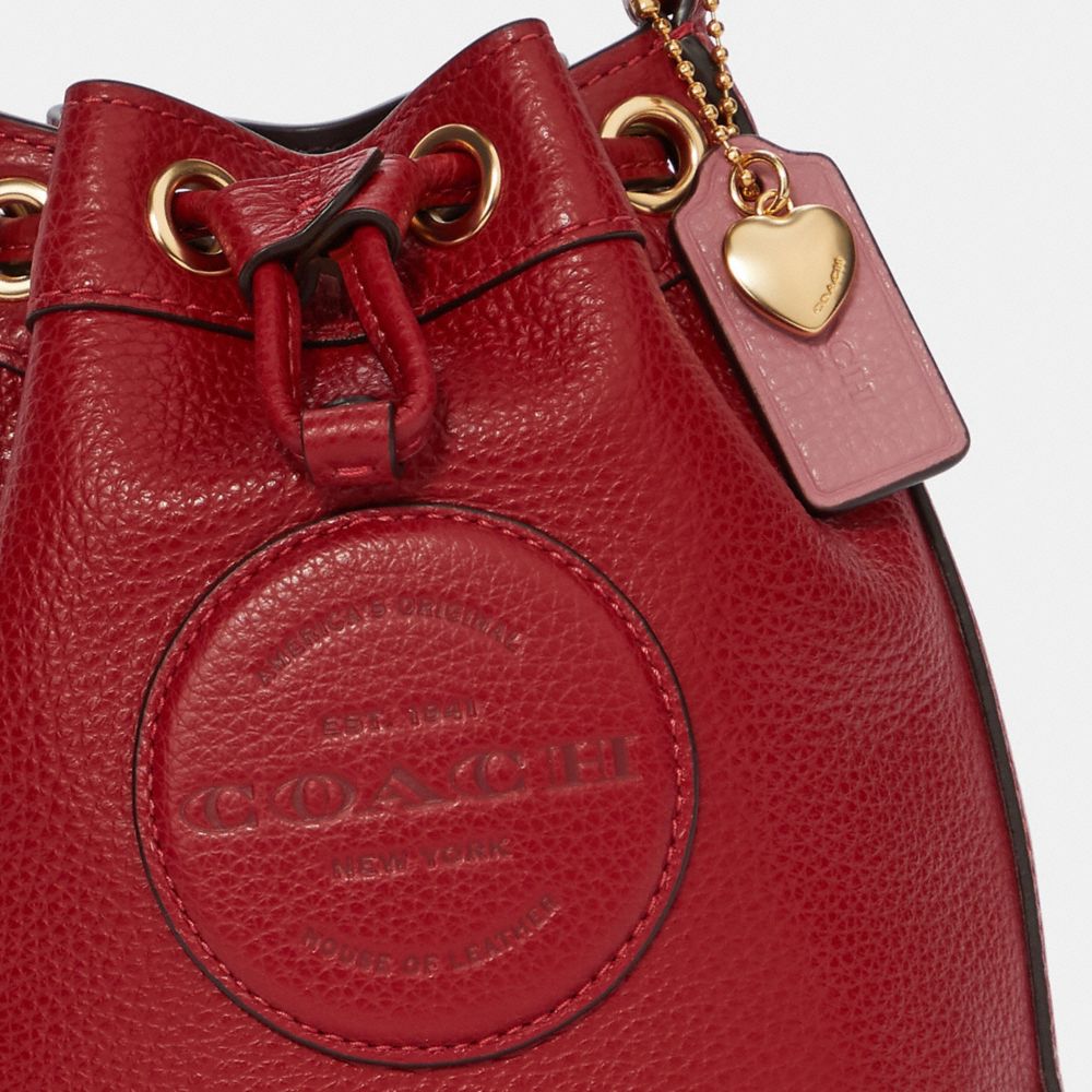 Coach red bucket on sale bag