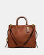 COACH®,ROGUE IN COLORBLOCK,Pebble Leather,Large,Brass/Burnished Amber Multi,Front View