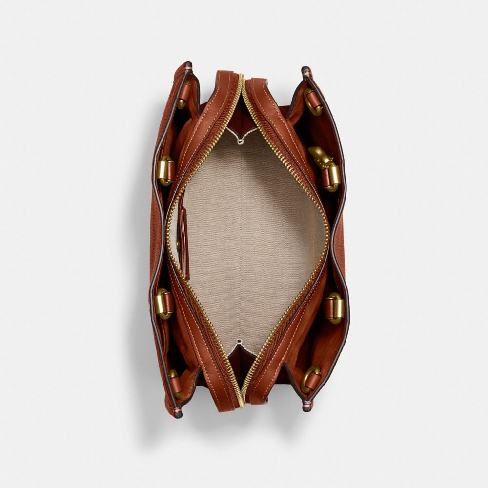 COACH®,ROGUE EN COLOR BLOCK,Cuir galet,Laiton/Ambre polie multi,Inside View,Top View