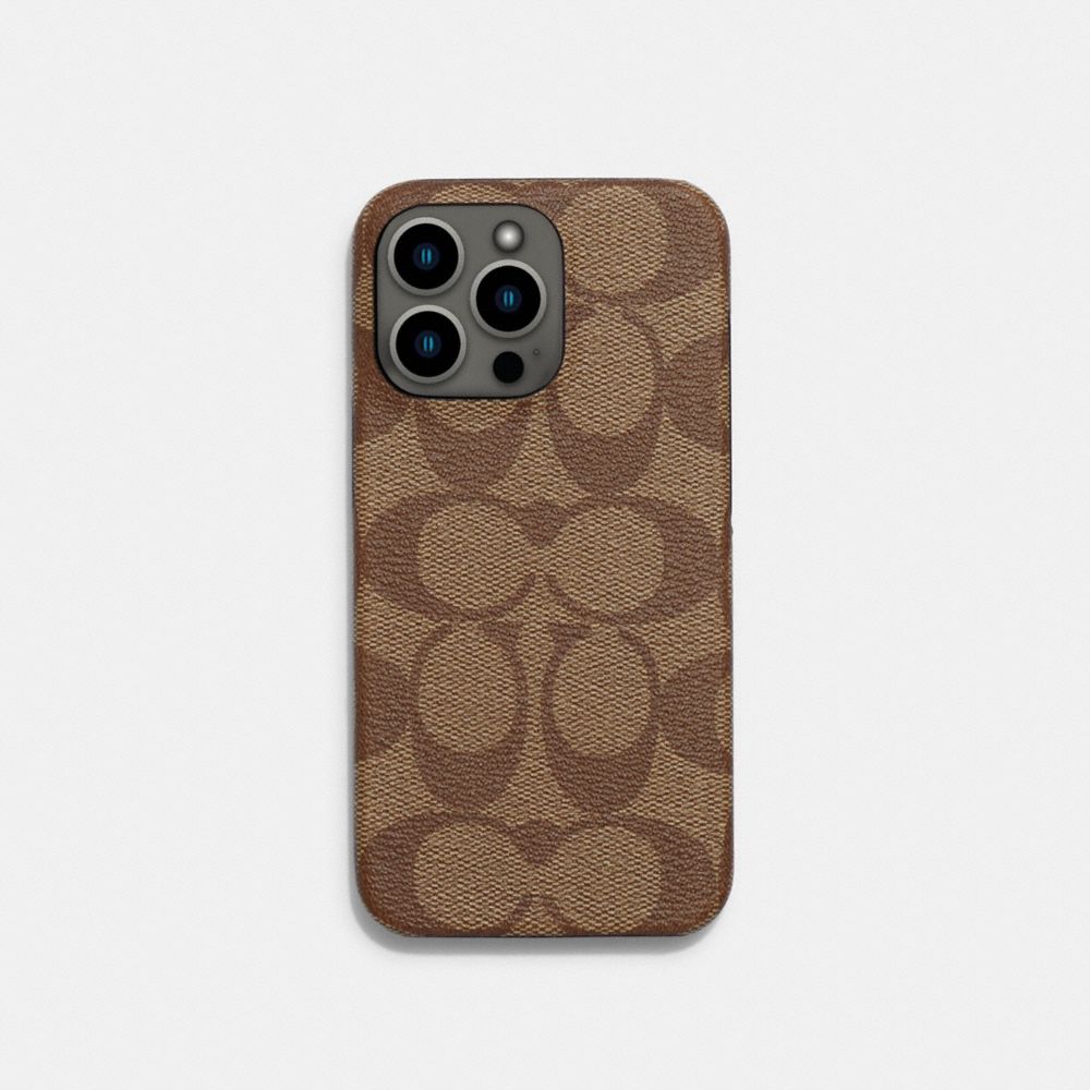 iPhone 13pro対応スマホケースコーチcoach KHAKI MULTI - スマホ 