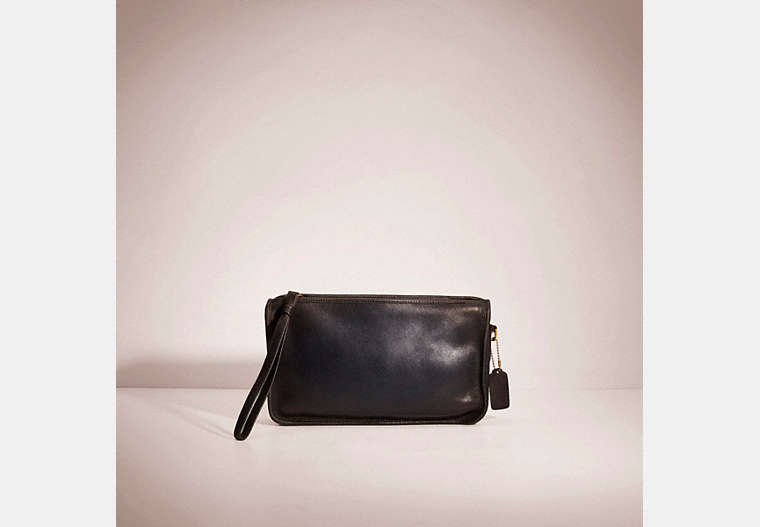 COACH®,VINTAGE BASIC BAG,Smooth Leather,Brass/Black,Front View