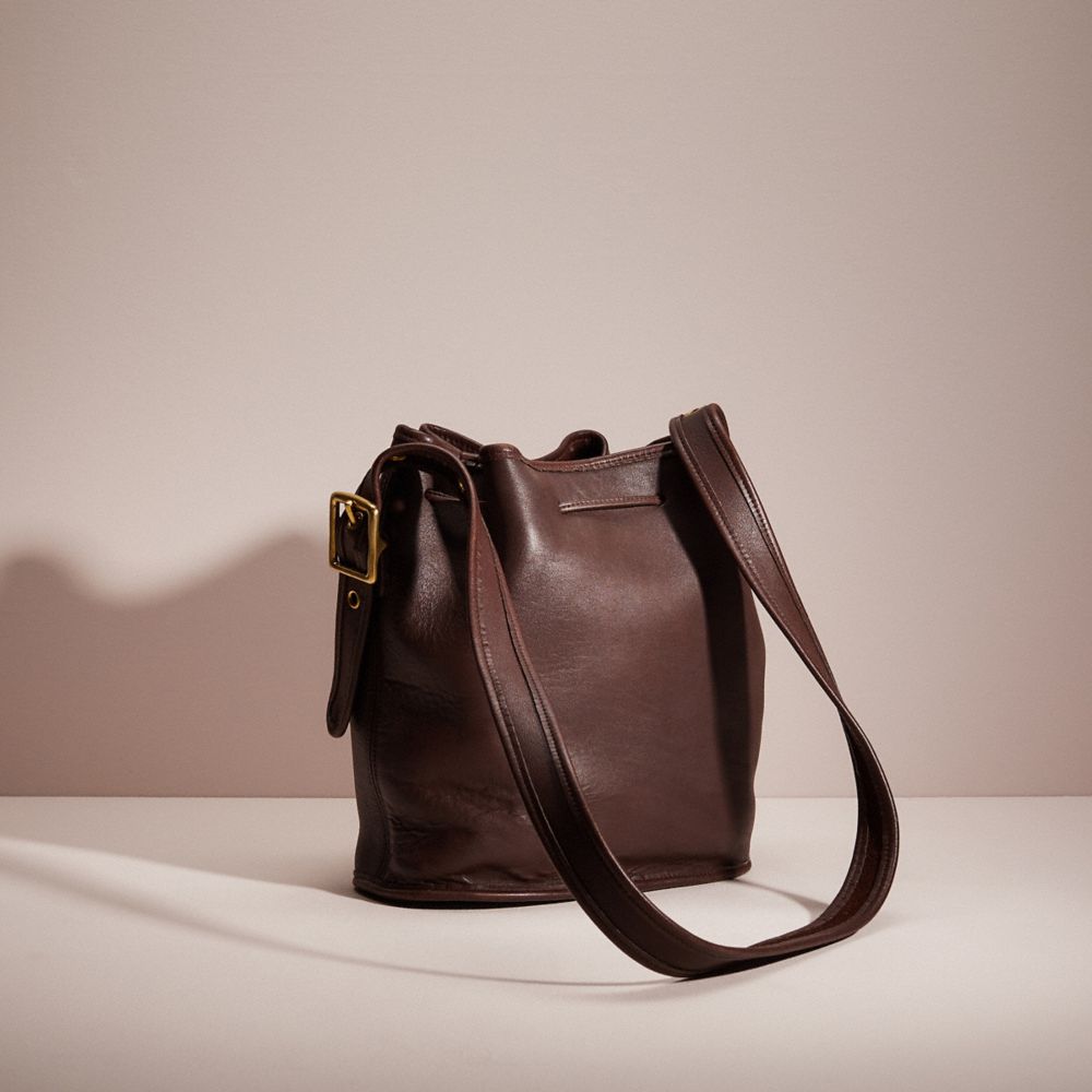 COACH®,VINTAGE LULAS LEGACY BAG,Glovetanned Leather,Brass/Brown,Angle View