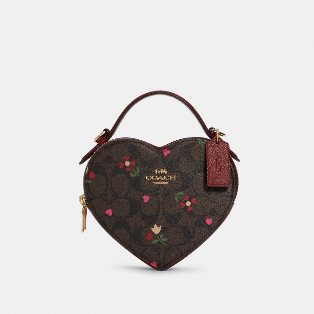 Hero Shoulder Bag In Signature Canvas With Heart Print - Coach