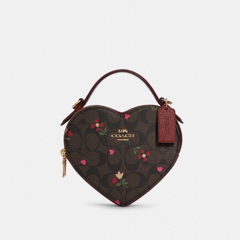 COACH®  Heart Crossbody In Signature Canvas With Heart Cherry Print