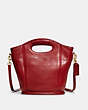 COACH®,VINTAGE MINI SHOPPER,Smooth Leather,Brass/Red,Front View