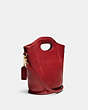 COACH®,VINTAGE MINI SHOPPER,Smooth Leather,Brass/Red,Angle View