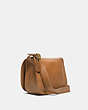 COACH®,VINTAGE CLASSIC POUCH,Smooth Leather,Medium,Brass/Tan,Angle View