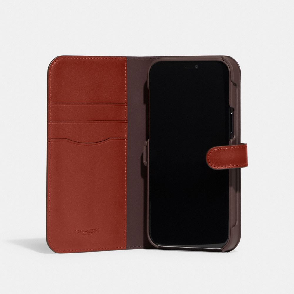 COACH Iphone 13 Pro Max Folio In Signature Canvas