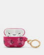 COACH®,AIRPODS PRO CASE WITH HALFTONE FLORAL PRINT,Plastic,Magenta Multi,Inside View,Top View