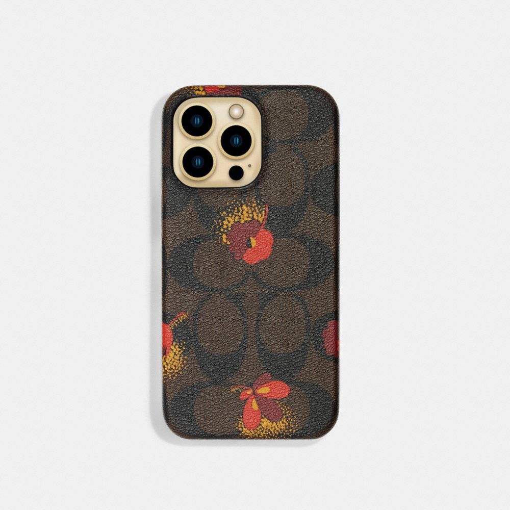 COACH OUTLET® | Iphone 13 Pro Case With Signature Canvas With Pop