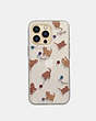 COACH®,IPHONE 13 PRO CASE WITH CAT DANCE PRINT,Plastic,Clear/ Brown,Front View