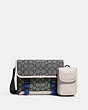 COACH®,LEAGUE HYBRID CROSSBODY IN SIGNATURE JACQUARD,Signature Jacquard,Small,Navy/Steam,Front View