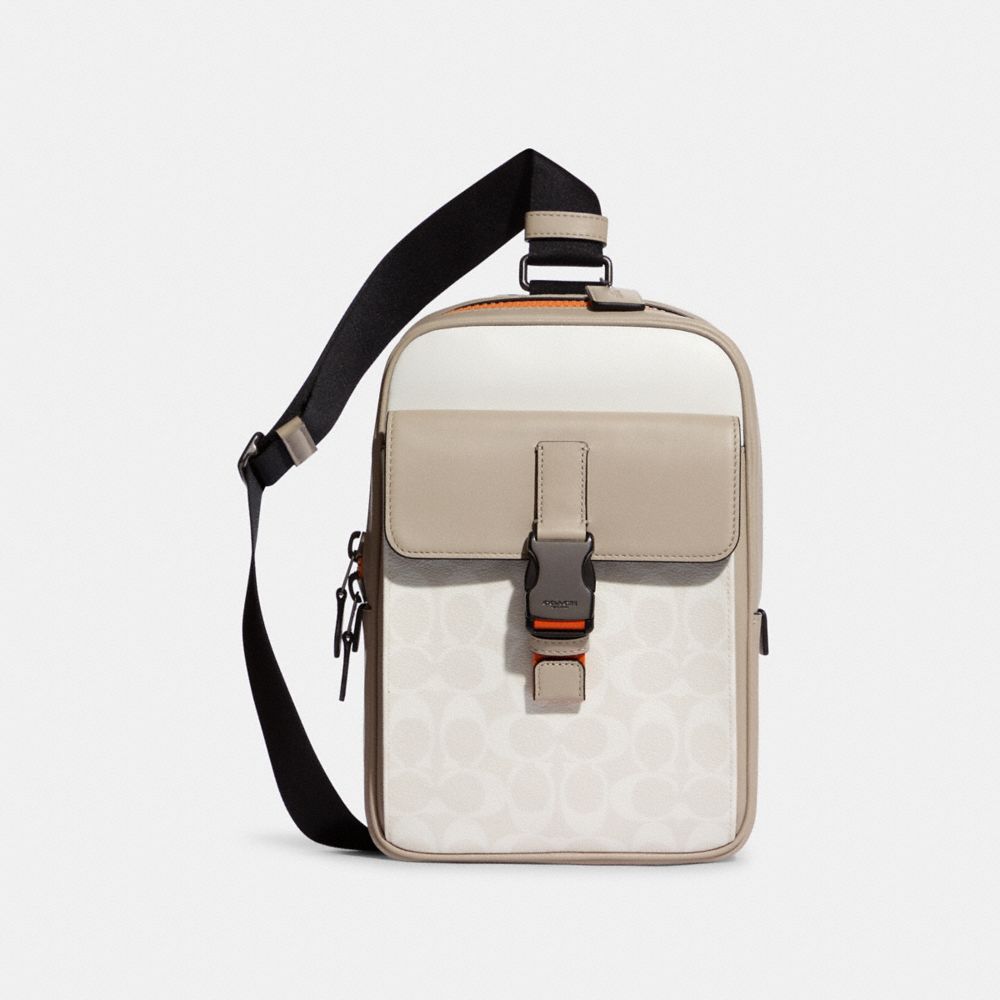 COACH® | Track Pack In Colorblock Signature Canvas