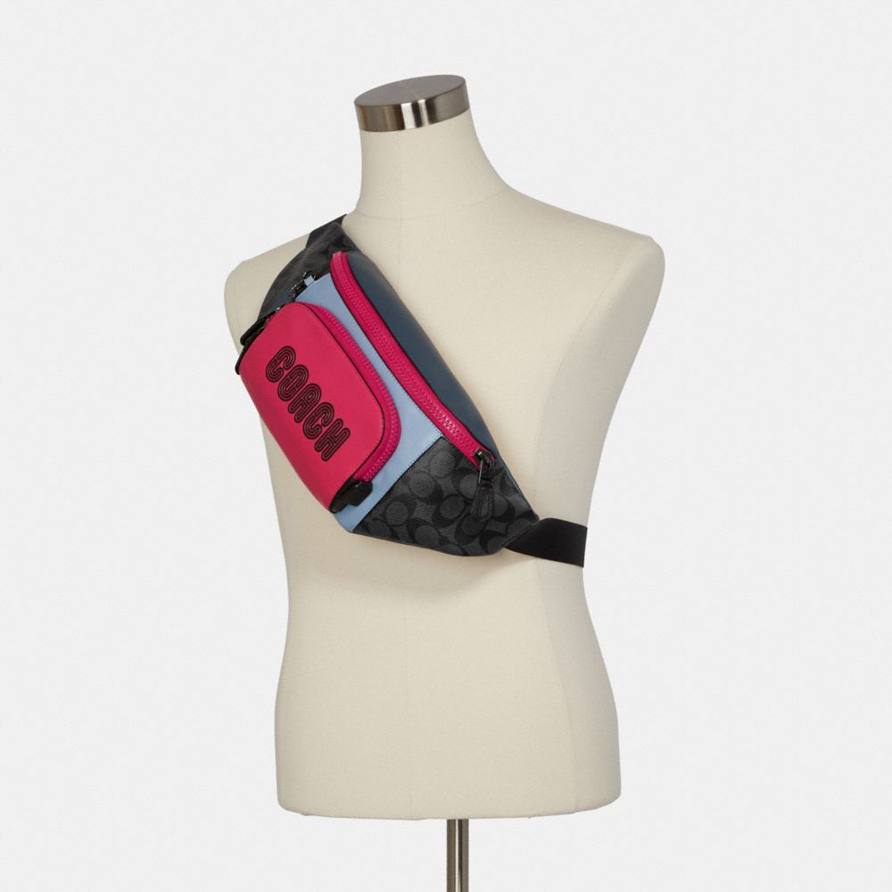 Track Belt Bag In Colorblock Signature Canvas With Coach