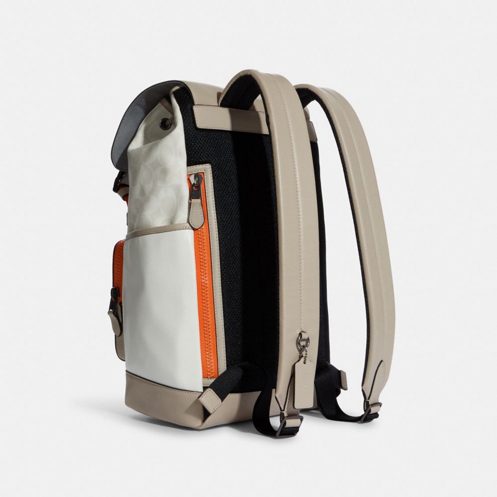 COACH®,Track Backpack In Colorblock Signature Canvas With Coach,,Angle View