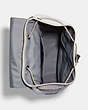 COACH®,TRACK BACKPACK IN COLORBLOCK SIGNATURE CANVAS WITH COACH,X-Large,Gunmetal/Chalk Bone Multi,Inside View,Top View