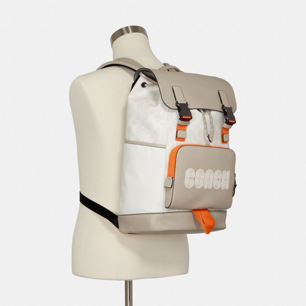 COACH®,Track Backpack In Colorblock Signature Canvas With Coach,,Alternate View
