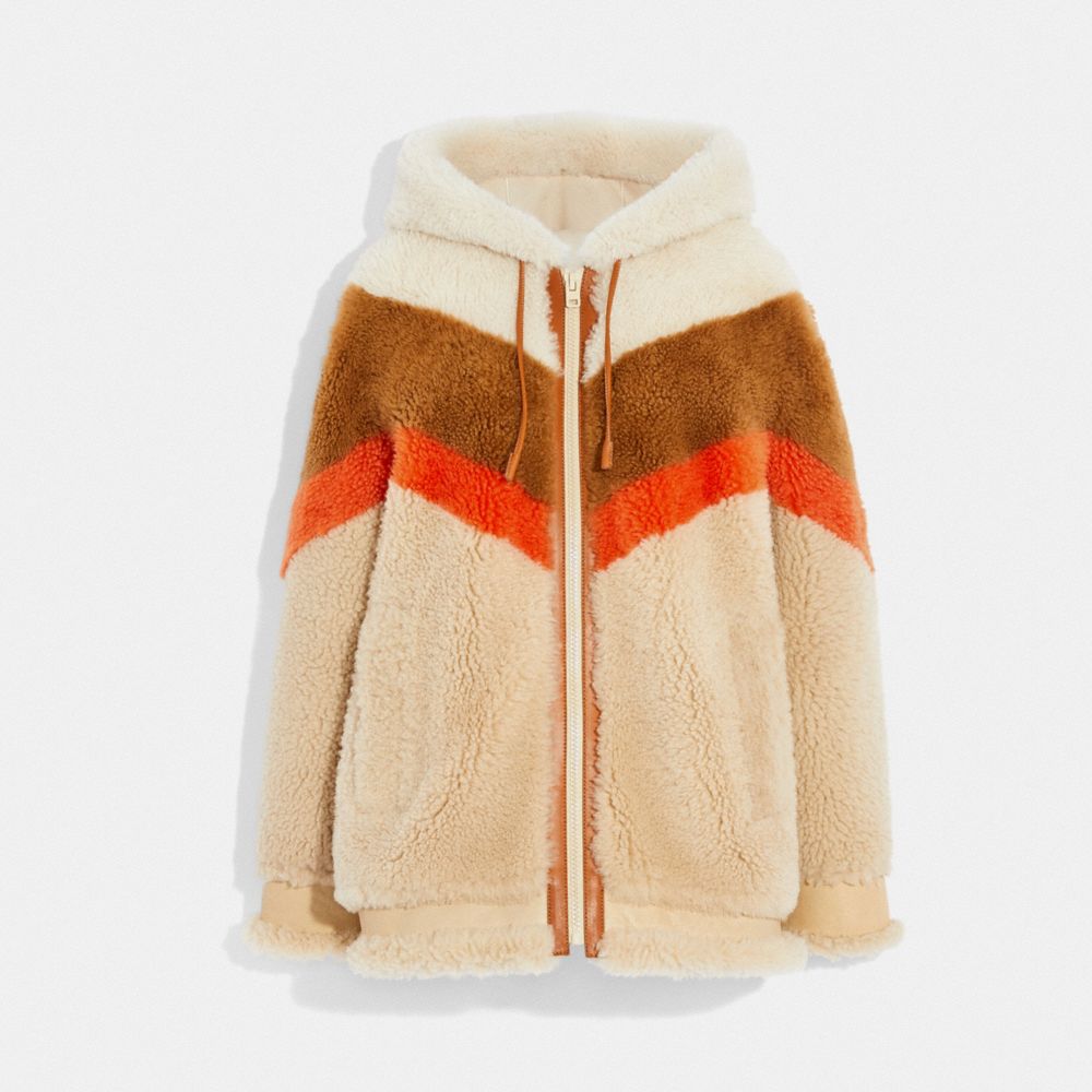 Coach reversible best sale shearling hoodie