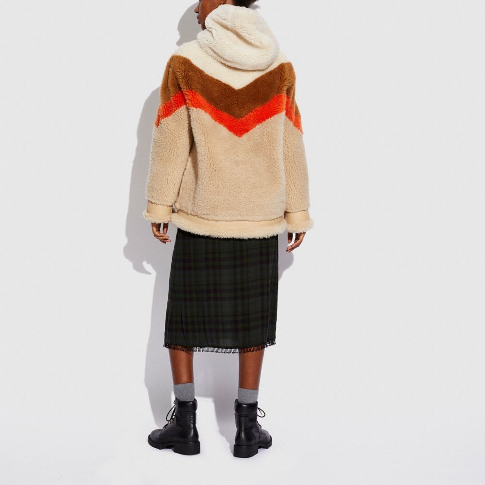 Colorblock Shearling Hoodie