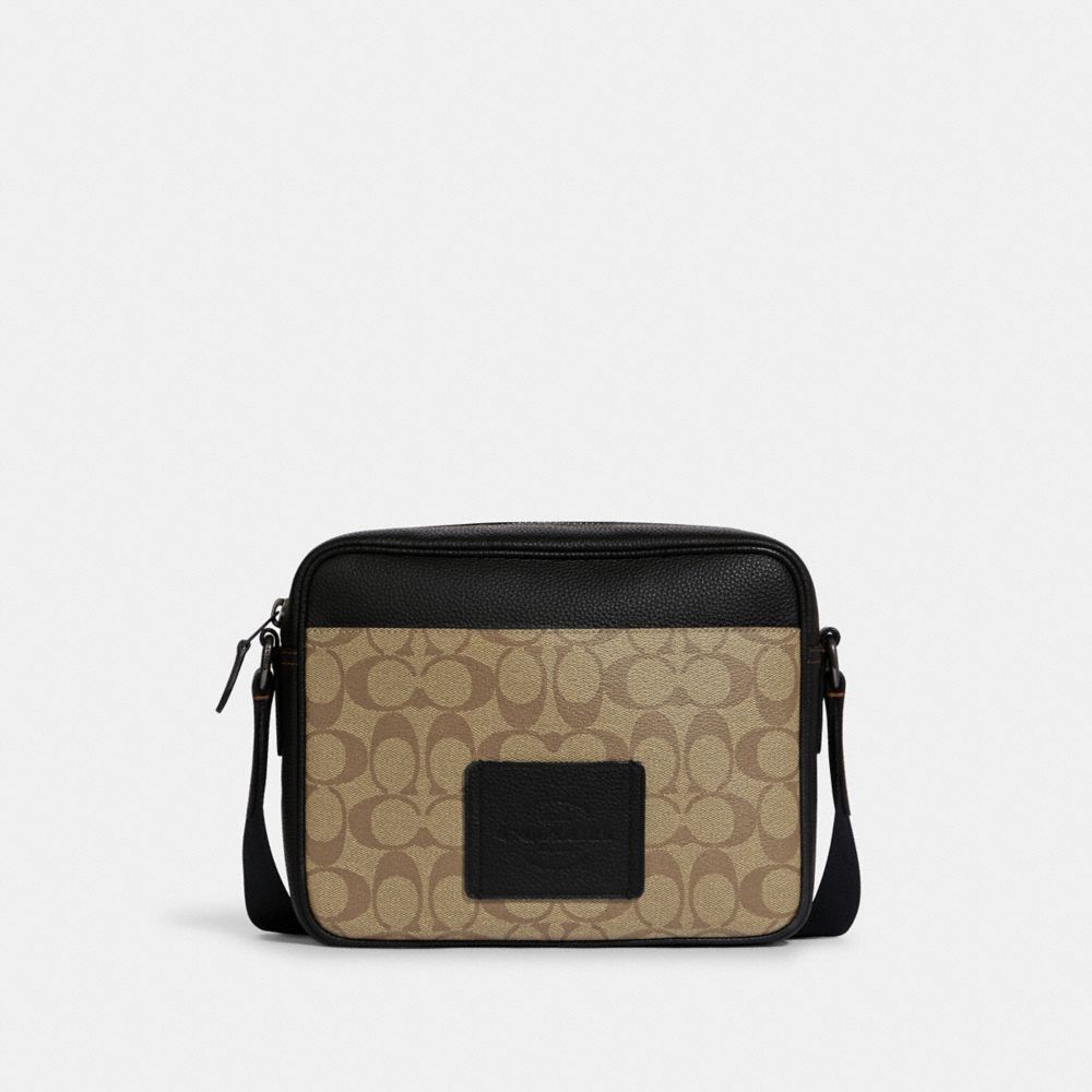 COACH®,Hudson Crossbody Bag In Colorblock Signature Canvas,,Back View