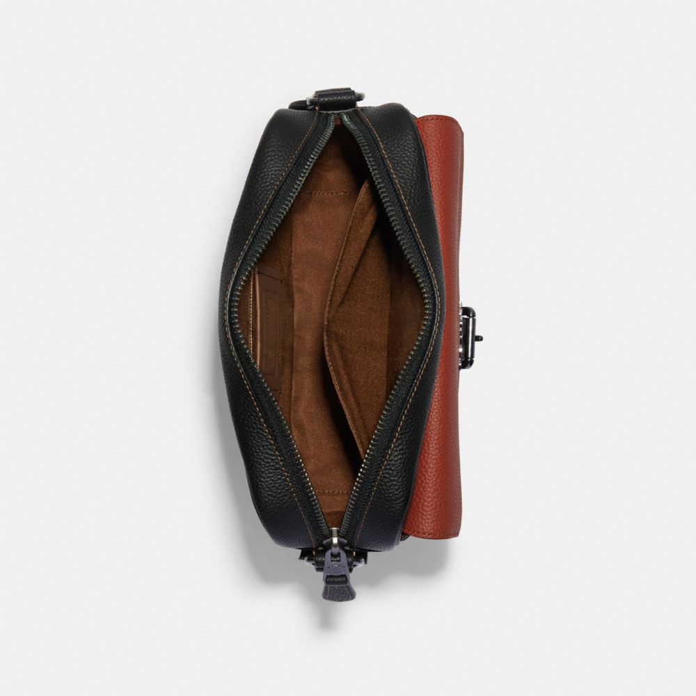 COACH®,Hudson Crossbody Bag In Colorblock Signature Canvas,,Inside View,Top View