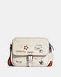 COACH®,HUDSON CROSSBODY WITH DIARY EMBROIDERY,Gunmetal/Chalk Multi,Front View