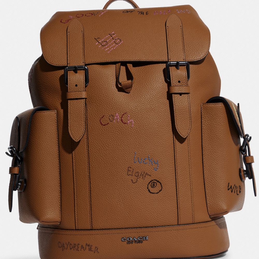COACH®,Hudson Backpack With Diary Embroidery,,Detail View