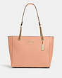COACH®,CAMMIE CHAIN TOTE,Pebbled Leather,Large,Gold/Faded Blush,Front View