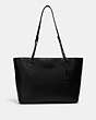 COACH®,CAMMIE CHAIN TOTE,Pebbled Leather,Large,Gunmetal/Black,Front View
