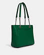 COACH®,CAMMIE CHAIN TOTE,Pebbled Leather,Large,Silver/Green,Angle View