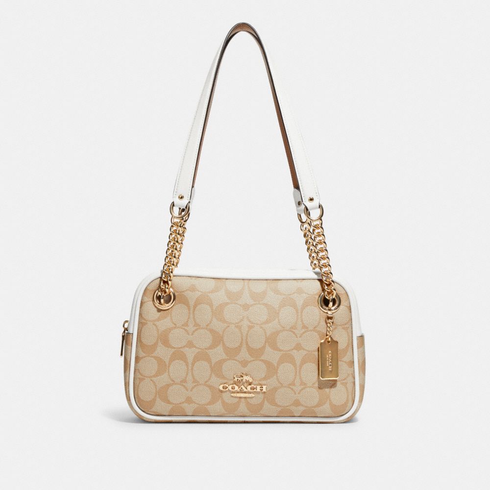 Coach Women's Purse Gold and Beige