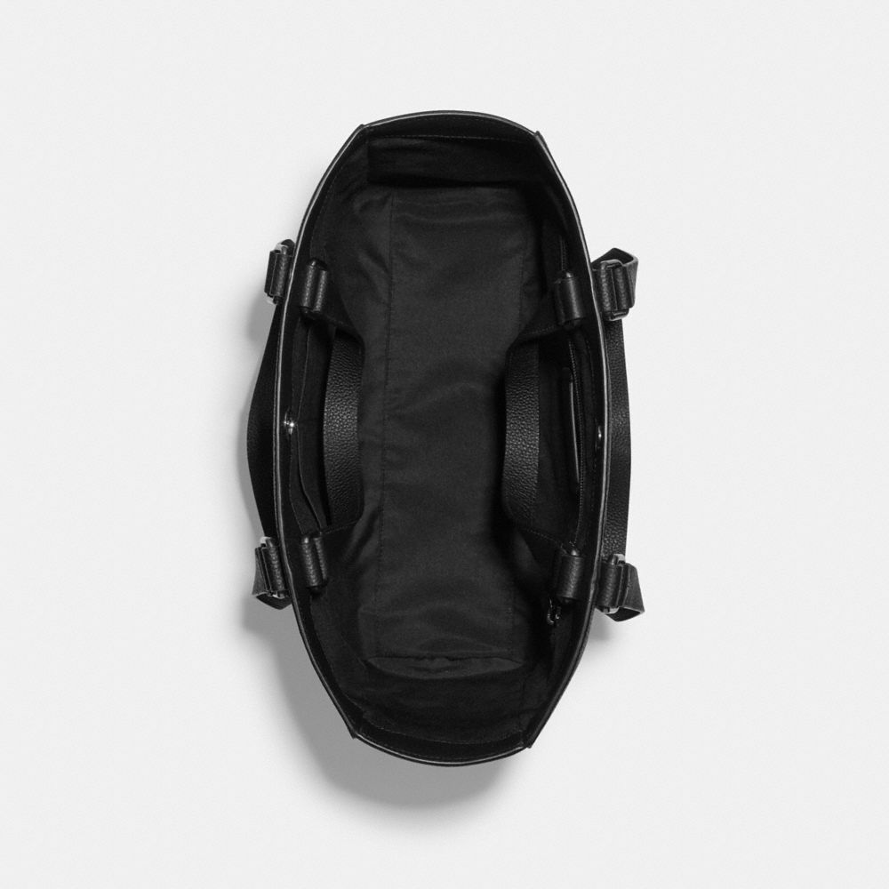 COACH®,Hudson Double Handle Tote Bag,Leather,Tote,Casual,Black,Inside View,Top View