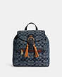 COACH®,KLEO BACKPACK IN SIGNATURE CHAMBRAY,Large,Gold/Denim Multi,Front View