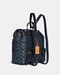 COACH®,KLEO BACKPACK IN SIGNATURE CHAMBRAY,Large,Gold/Denim Multi,Angle View