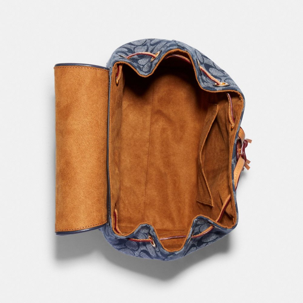 COACH®,Kleo Backpack In Signature Chambray,,Inside View,Top View